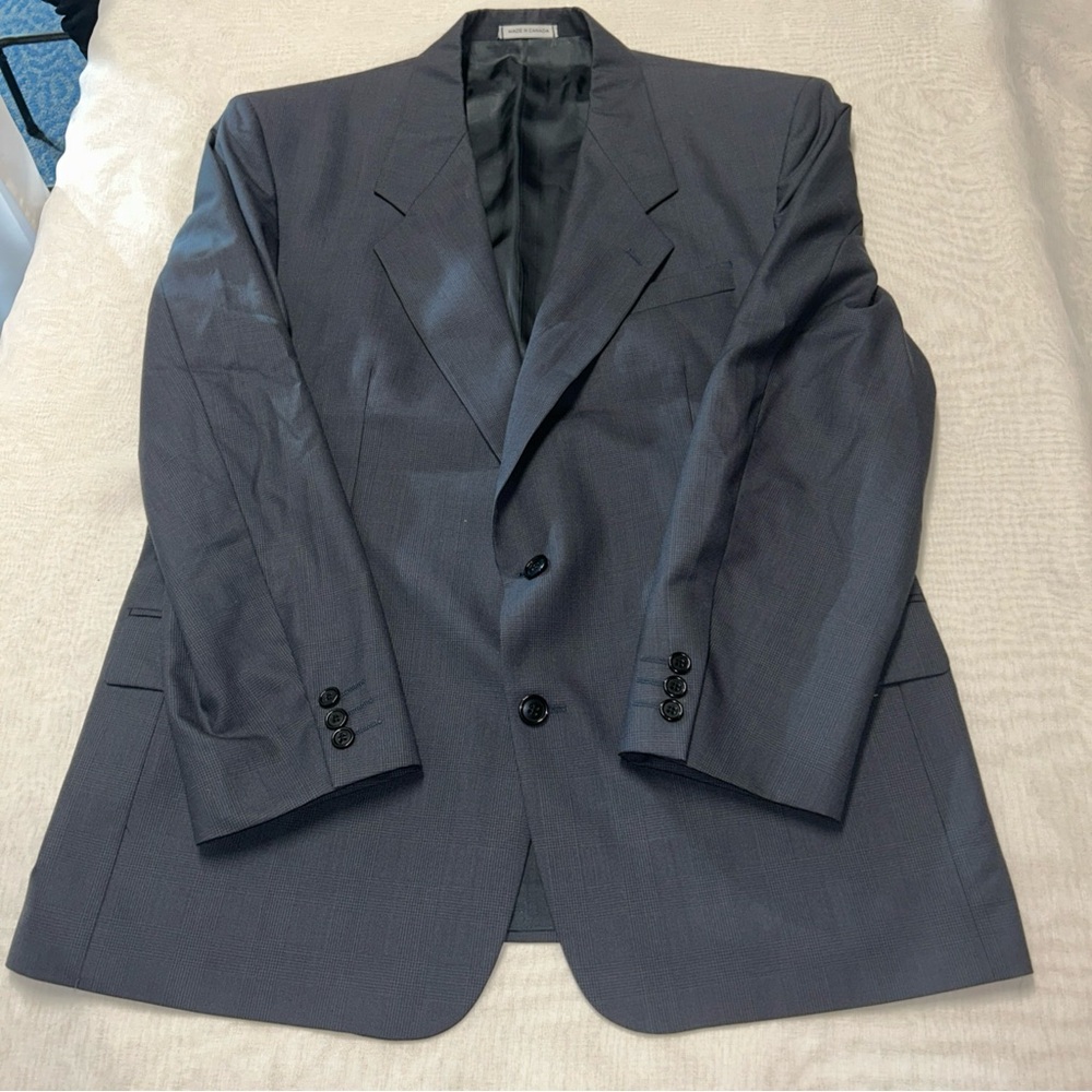 Men’s Suit Jacket Size 44R Yves Saint Laurent Blue‎ Blazer  Button Canada Wool